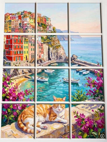 Kleury.art - XL Ceramic Tiles Composition- Sunbath at