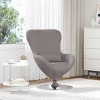 vidaXL Eivormige stoel Taupe 63 x 73 x 90 cm Stof, Maison & Meubles, Fauteuils, Verzenden