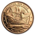 États-Unis. 20 x 1 oz Barber Half Dollar 999 Fine Copper