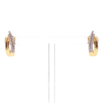Oorbellen - 18 karaat Geel goud - 0.27ct. tw. Diamant, Nieuw