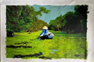 TA Duy Tung - La rameuse du Mékong 80 120 cm
