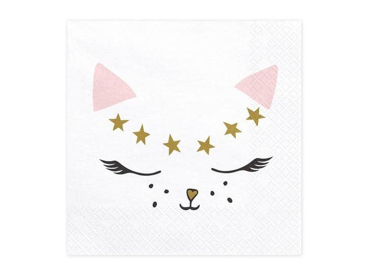 Servetten Kat 33cm 20st, Hobby & Loisirs créatifs, Articles de fête, Envoi