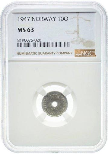 Noorwegen. Haakon VII (1905-1957). 1947 (10 Øre - MS63) /
