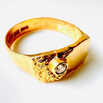 Ring - 18 karaat Geel goud - 0.07ct. tw. Diamant, Nieuw