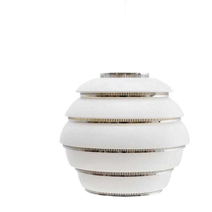Artek Aalto A331 Hanglamp Ø33 Wit, Verchroomde Ringen -, Maison & Meubles, Lampes | Suspensions, Envoi