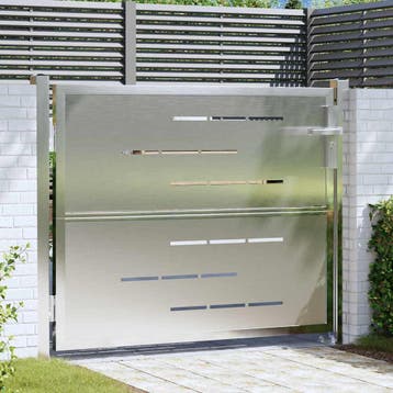 vidaXL Tuinpoort 85 x 70 cm Roestvrij staal zilver, Verzenden, Nieuw