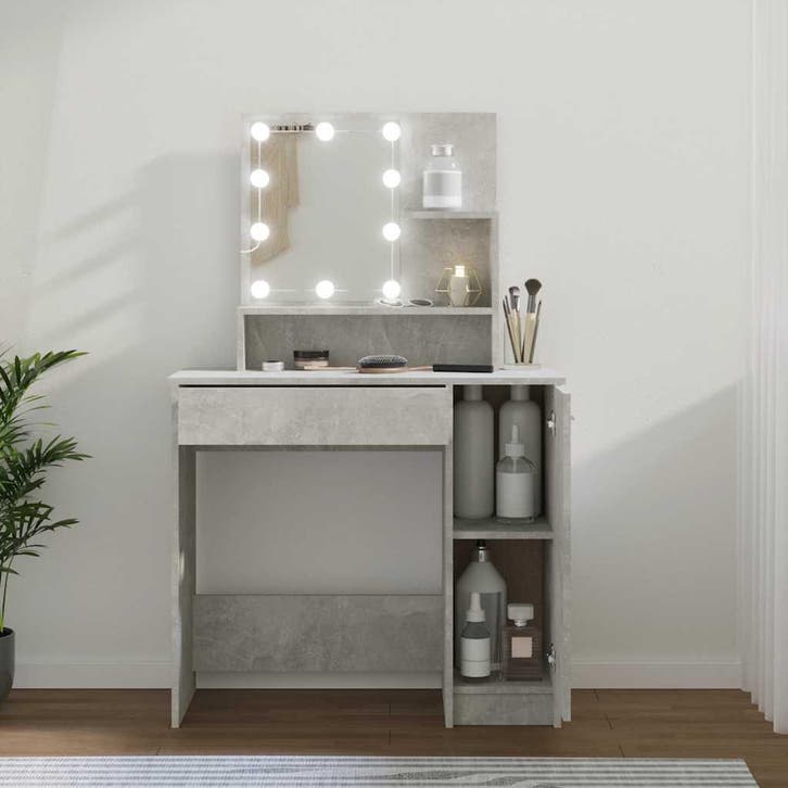 vidaXL Kaptafel met LED-verlichting 86,5x35x136 cm, Huis en Inrichting, Tafelonderdelen, Nieuw, Verzenden