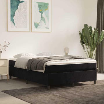 vidaXL Boxspring bed 140x200 cm fluweel zwart, Verzenden, Nieuw