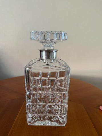 Karaf - Kristal, Zilver - Edwardiaanse whiskydecanter