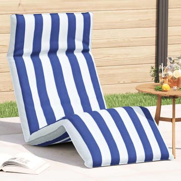 vidaXL Opvouwbare ligstoel Blauw en Wit 175x54x8,5 cm Oxford, Tuin en Terras, Verzenden, Nieuw