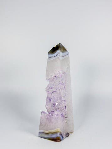 Amethist Obelisk met Agaatbanding – Natuurlijk, Brazilië