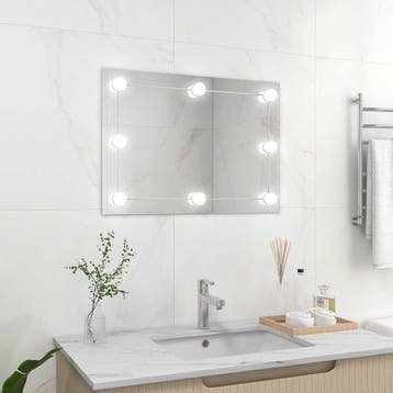 vidaXL Wandspiegel zonder lijst met LED-lampen rechthoekig, Huis en Inrichting, Woonaccessoires | Spiegels, Verzenden, Nieuw
