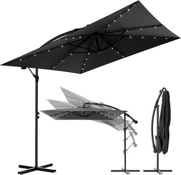 Zweefparasol - Tuinparasol - Parasol Ø350 cm - Met voet - Me, Verzenden, Nieuw