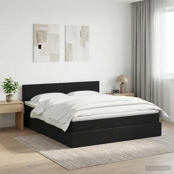 vidaXL Opbergbed met matras met hoofdeinde Zwart 160 x 200, Verzenden, Nieuw
