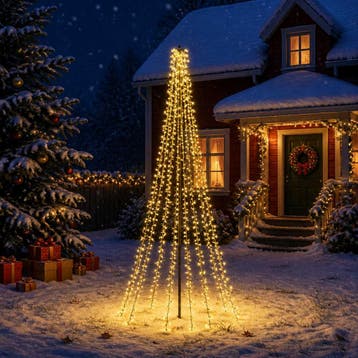 vidaXL LED kerstboom 235 cm 1000 LEDs Warmwit Staal Zwart, Verzenden, Nieuw