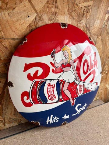 Magnifique plaque émaillée vintage - Pepsi Cola - Plaque