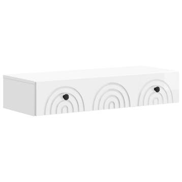 vidaXL Wandgemonteerde Zijtafel Hoogglans Wit 87,5 x 34,5 x, Huis en Inrichting, Kasten | Overige, Verzenden, Nieuw
