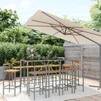 vidaXL 11-delige Tuinbarset poly rattan en massief, Tuin en Terras, Verzenden, Nieuw