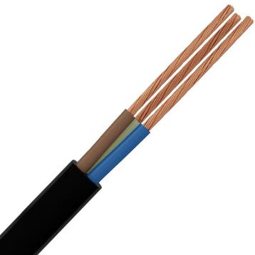 VMVL H05VV-F 3-aderige zwarte stroomkabel 3x2,5mm² 20m, Verzenden