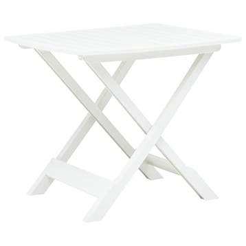 vidaXL Tuintafel inklapbaar 79x72x70 cm kunststof wit, Verzenden, Nieuw