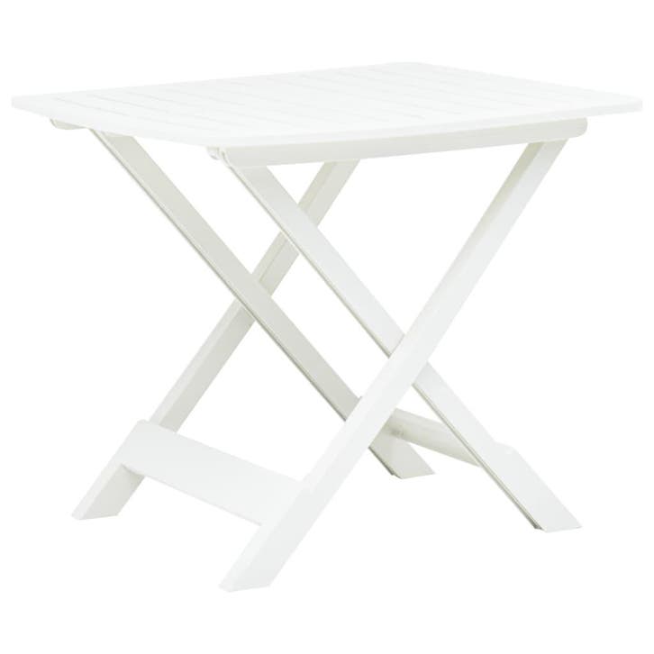 vidaXL Tuintafel inklapbaar 79x72x70 cm kunststof wit, Tuin en Terras, Tuintafels, Nieuw, Verzenden