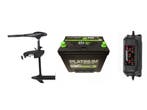 Fluistermotor 48LBS + 110ah accu + 10ah acculader, Nieuw