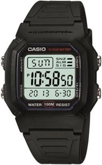 Casio Heren Horloge Vintage EDGY W-800H-1AVES  - 36.8 mm, Verzenden, Nieuw