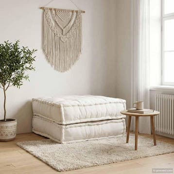 vidaXL Modulaire bankstel 70x70x36 crèmekleurig stof, Verzenden, Nieuw