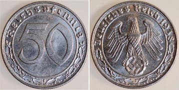 50 Pfennig Duitsland 50 Reichspfennig 1938 F vz/stgl ! J..., Verzenden, België