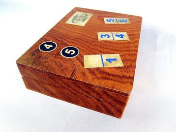 Jeu de poker - Bois de noyer et laiton