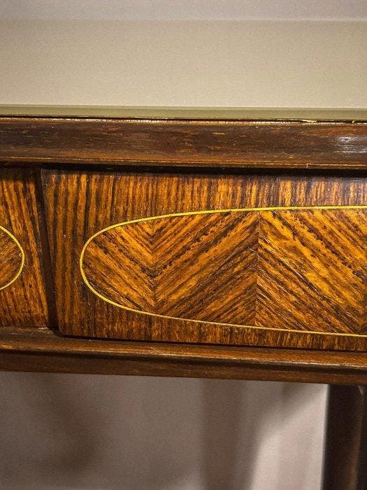 Credenza - Hout, Glas, Verguld messing - Consolle Servante, Antiquités & Art, Curiosités & Brocante