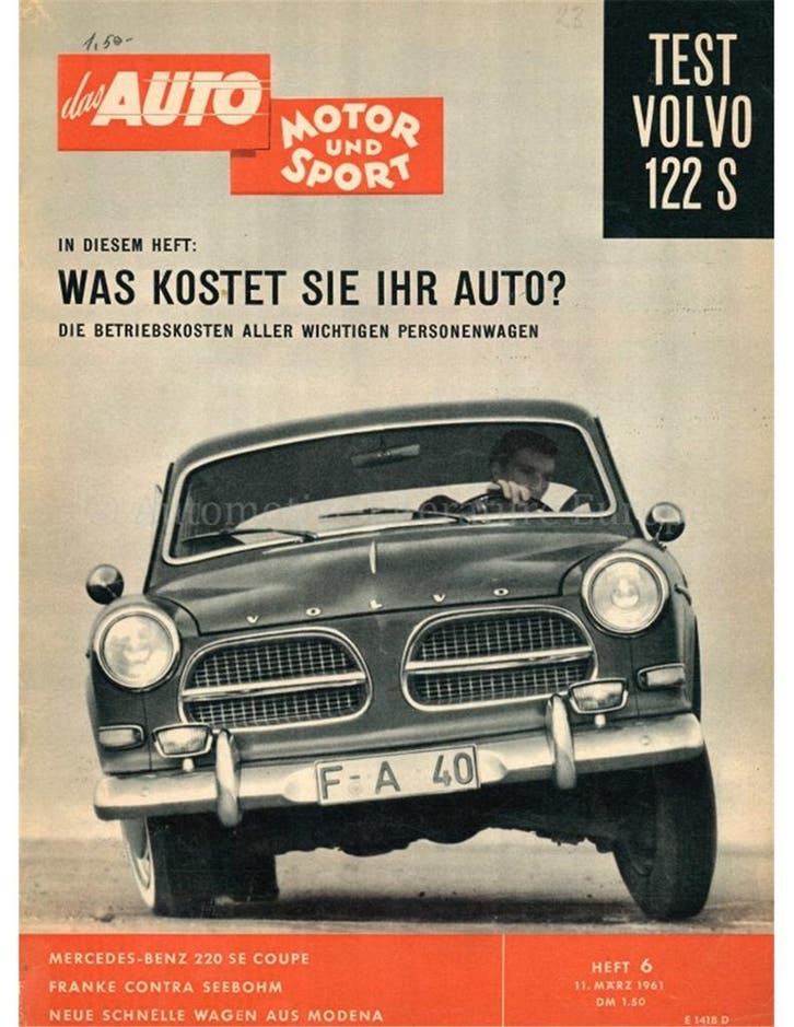 1961 DAS AUTO MOTOR UND SPORT MAGAZINE 06 DUITS, Livres, Autos | Brochures & Magazines