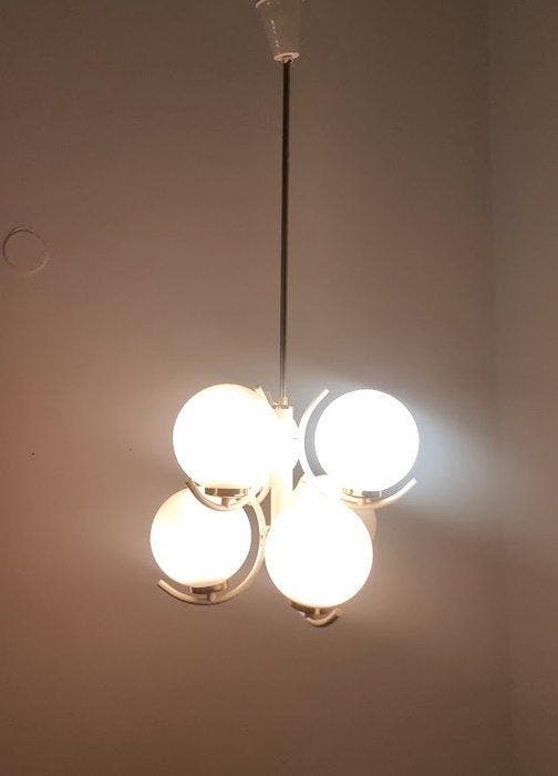 Kroonluchter - Sputnik Kugellampe - Metaal, Glas, Antiek en Kunst, Antiek | Verlichting