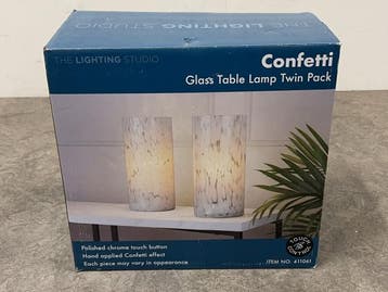 Veiling - Confetti glazen touch tafellampen 2-pack, Huis en Inrichting, Nieuw
