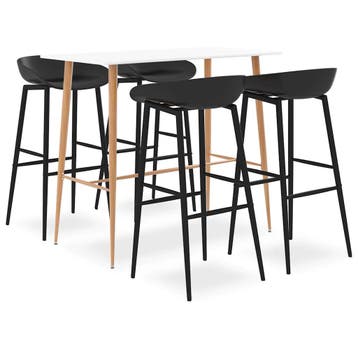 vidaXL 5-delige Barset wit en zwart, Verzenden