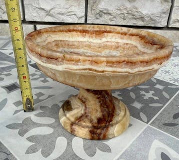 Centre de table - Onyx naturel avec veines chaudes