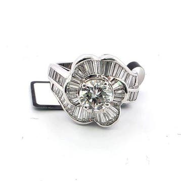 Ring - 18 karaat Witgoud - 4.11ct. tw. Diamant (Natuurlijk), Nieuw