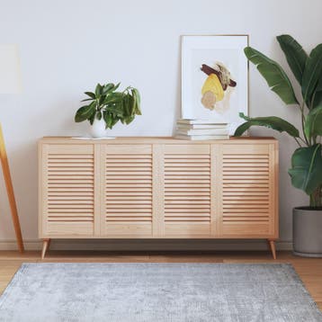 vidaXL Kastdeuren met lamellen 4 st 61,5x39,4 cm massief, Verzenden