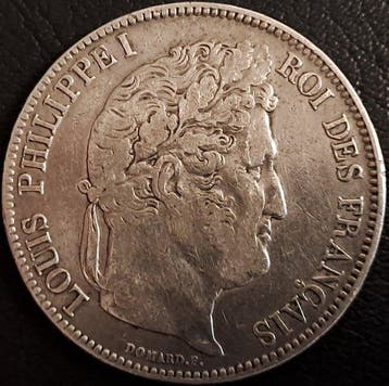 Frankrijk. Louis Philippe I. 5 Francs 1834-W, Lille (Zonder