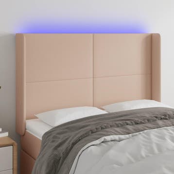 vidaXL Hoofdbord LED 147x16x118/128 cm kunstleer, Verzenden, Nieuw