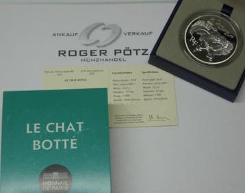 Frankreich 10 Euro 2012 zilver Gestiefelter Kater Pp zilver, Verzenden, België