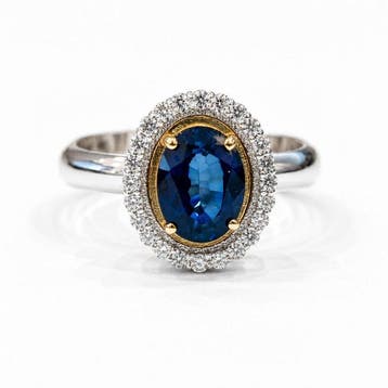 Zonder minimumprijs - Ring - 18 karaat Geel goud, Zilver -, Nieuw