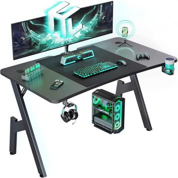 Gaming bureau - Gaming desk - Gaming tafel - 140x60 cm - Gro, Verzenden, Nieuw