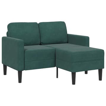 vidaXL 2-zitsbank met chaise L-vorm donkergroen 125 cm, Verzenden