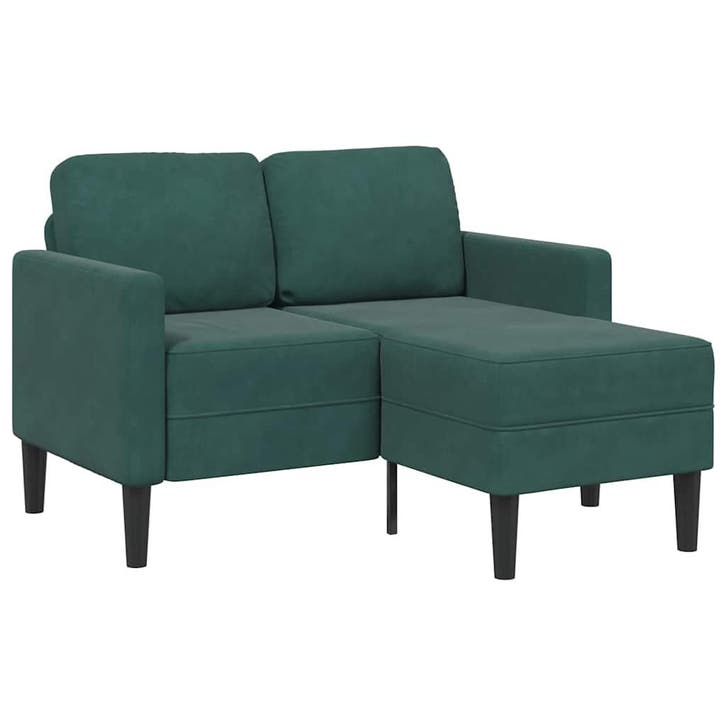 vidaXL 2-zitsbank met chaise L-vorm donkergroen 125 cm, Maison & Meubles, Canapés | Salons, Envoi