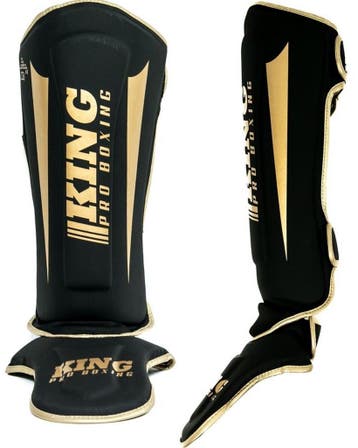 King Pro Boxing Scheenbeschermers KPB/SG REVO 6 Zwart Goud, Verzenden