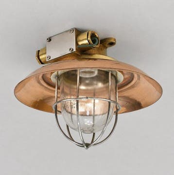 Wandlamp - Koper, Messing, Glas, Staal