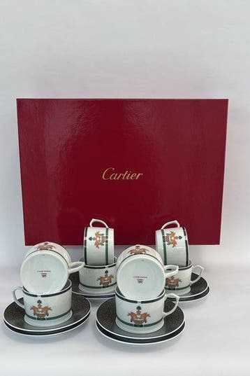 Cartier - Tasse (8) - Porcelaine - Ensemble de tasses à thé