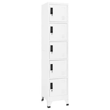 vidaXL Lockerkast 38x40x180 cm staal wit, Verzenden
