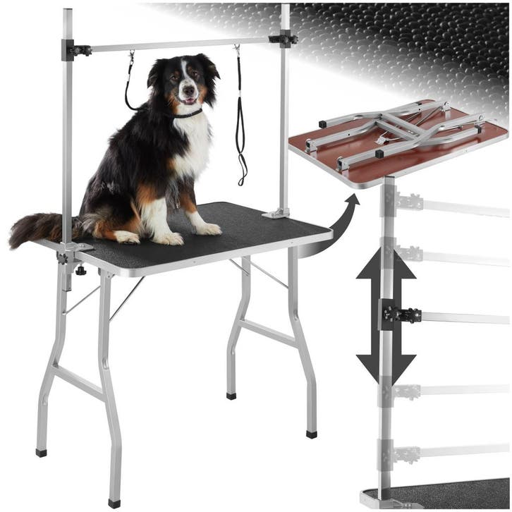 Trimtafel met twee lussen - zwart/zilver, Animaux & Accessoires, Accessoires pour chiens, Envoi